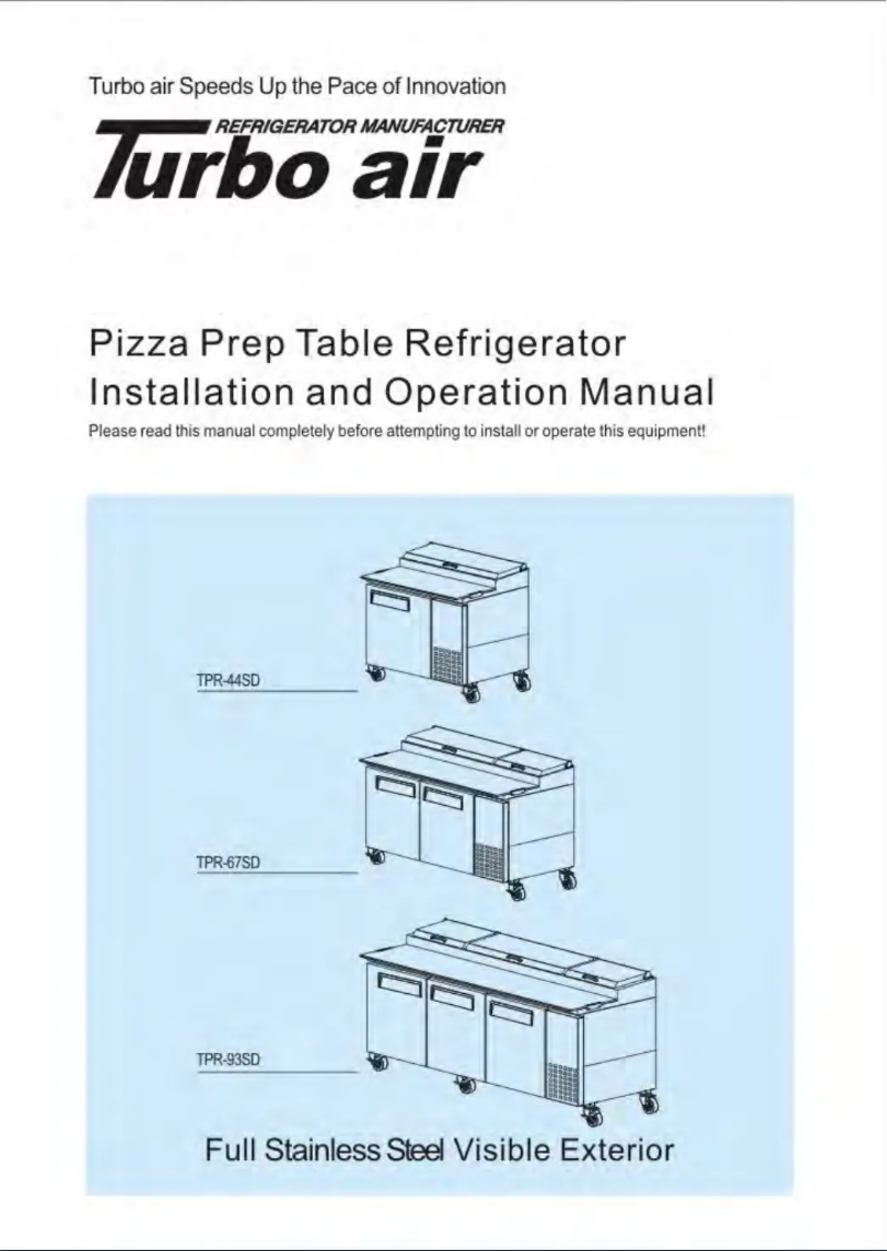 Image de la première page du manuel de l'appareil TPR-67SD