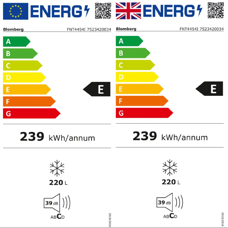 Page n°1 - Label énergétique Blomberg FNT4454I