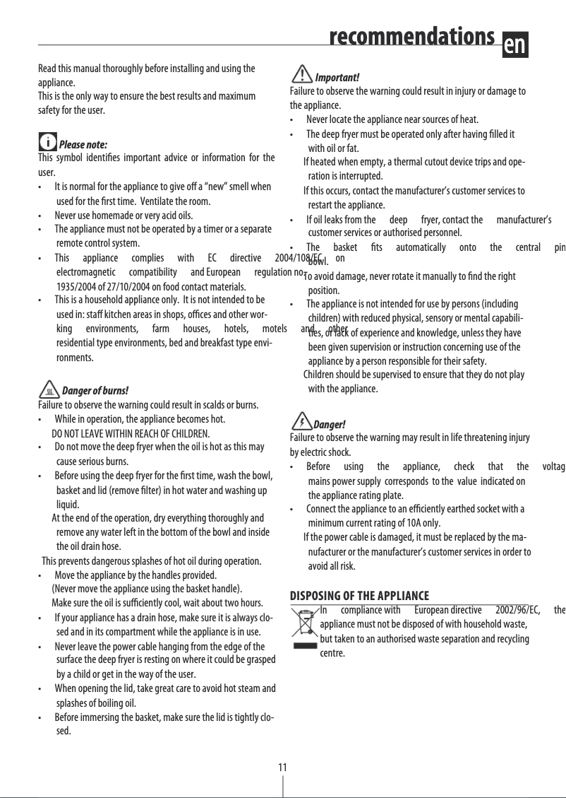 Page n°1 - Manuel utilisateur DeLonghi F38233