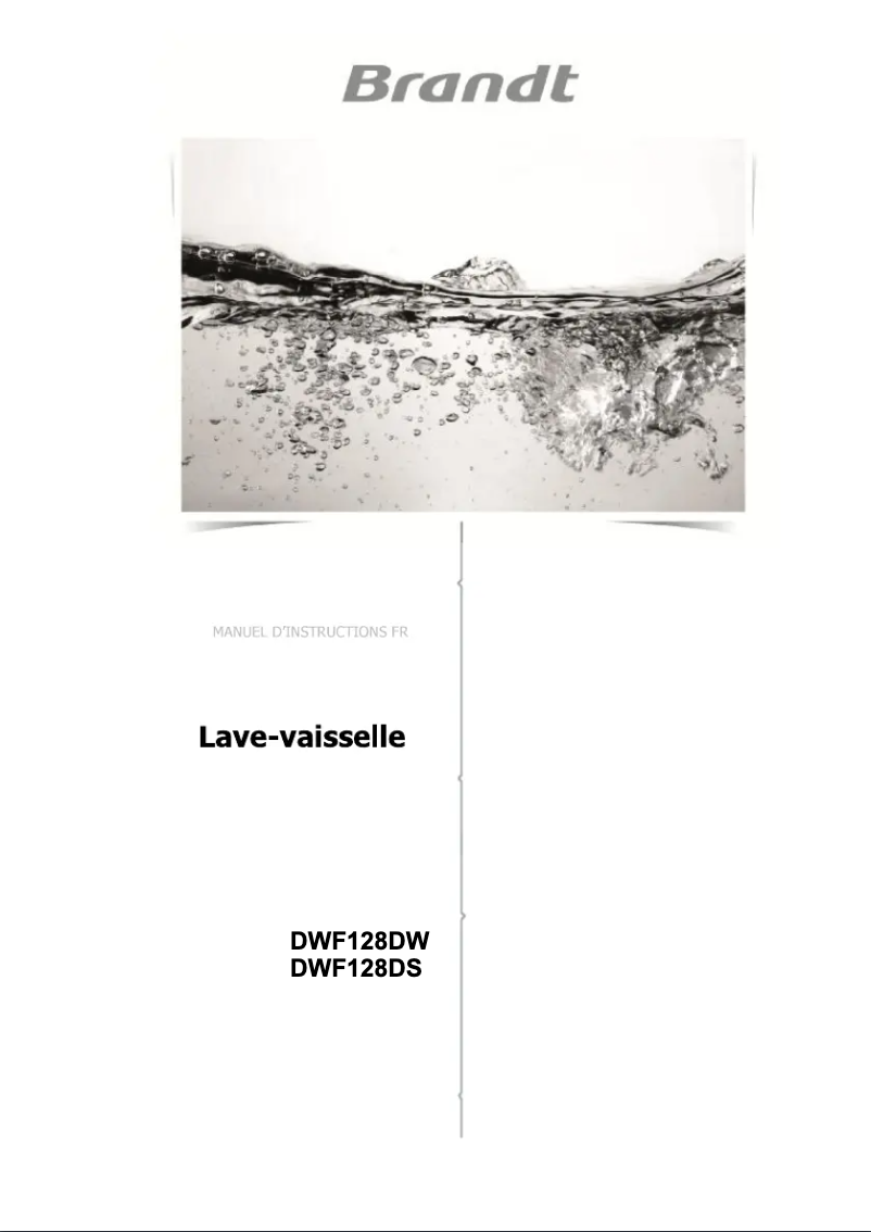 Page n°1 - Manuel utilisateur Brandt DWF128DS