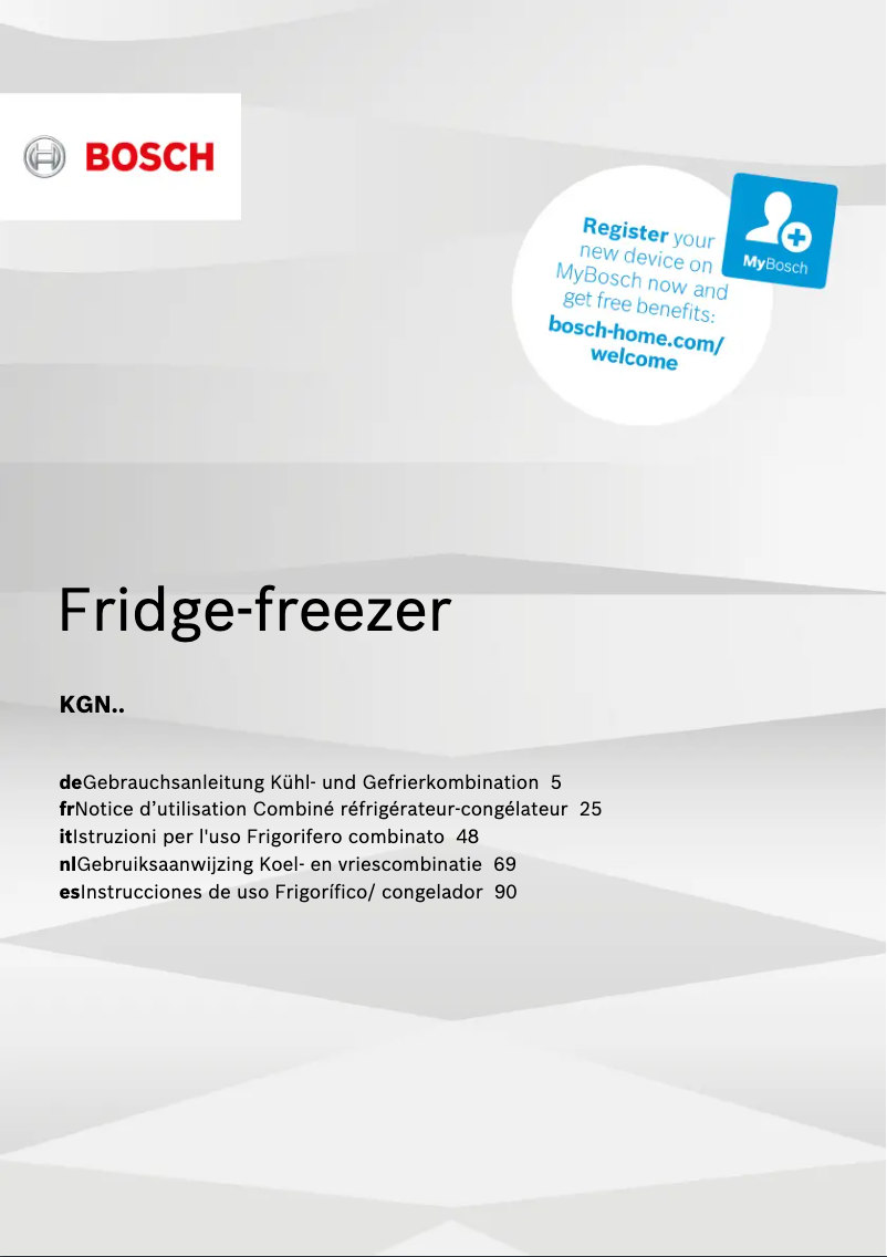 Image de la première page du manuel de l'appareil KGN56XI40