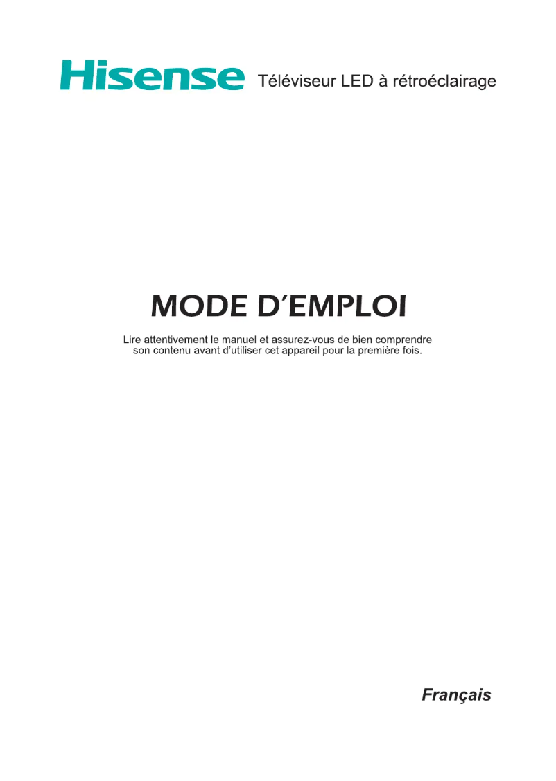 Page 1 de la notice Manuel utilisateur Hisense 55N6600