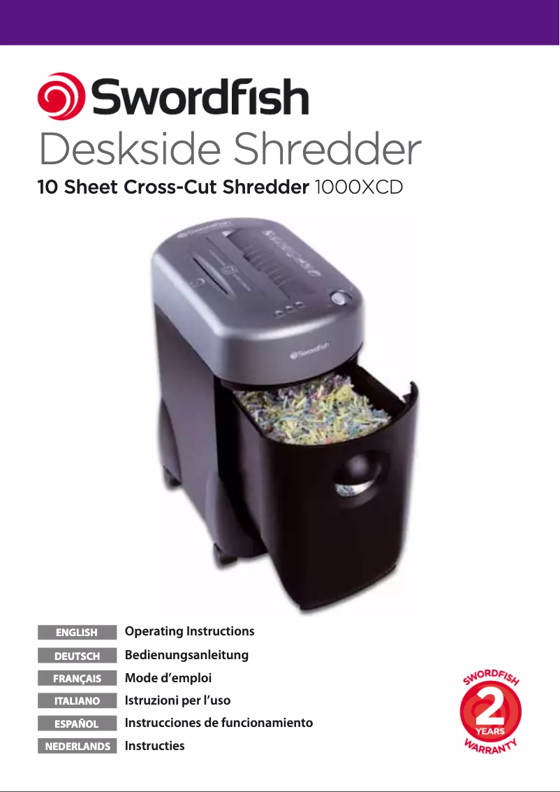 Imagen de la primera página del manual del dispositivo 1000XCD