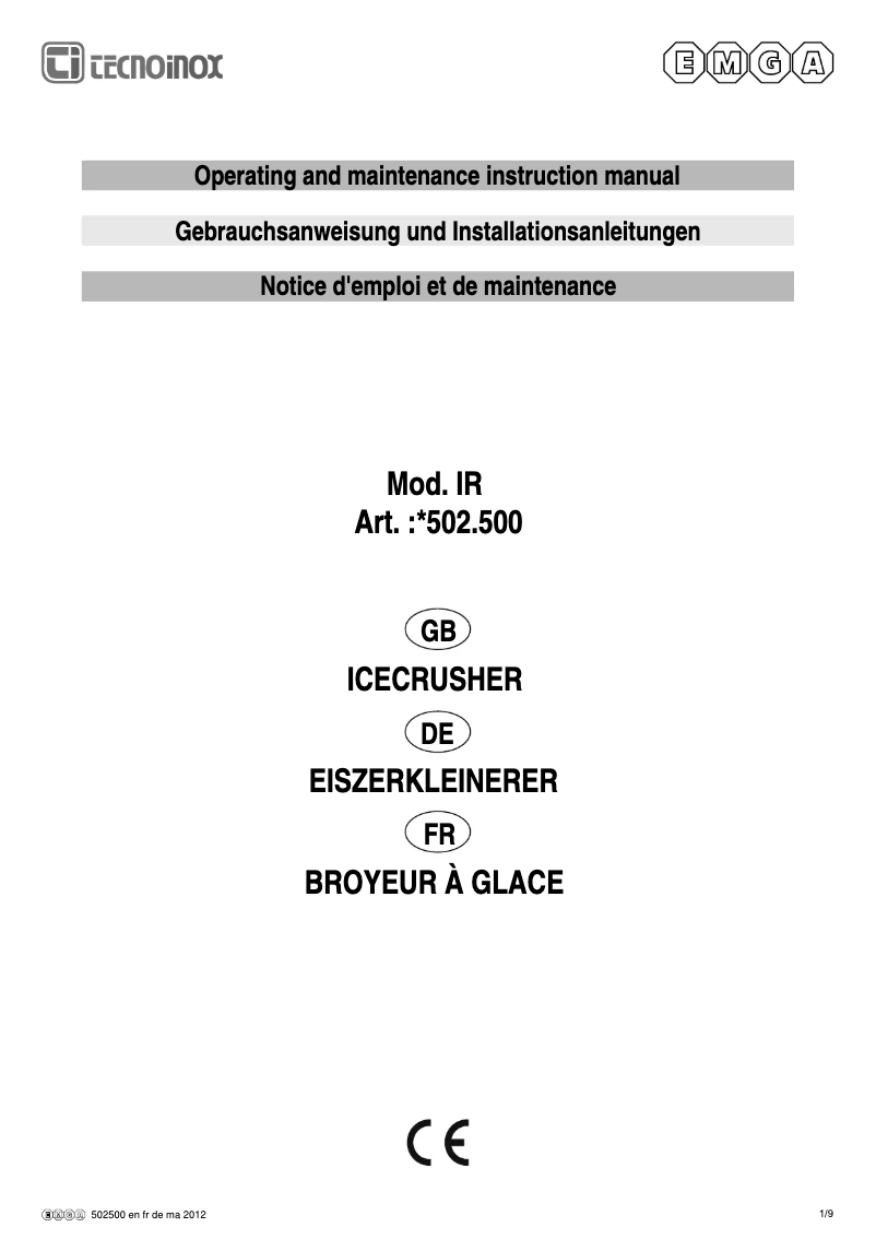 Página 1 del manual Manual de usuario Tecnoinox 502500