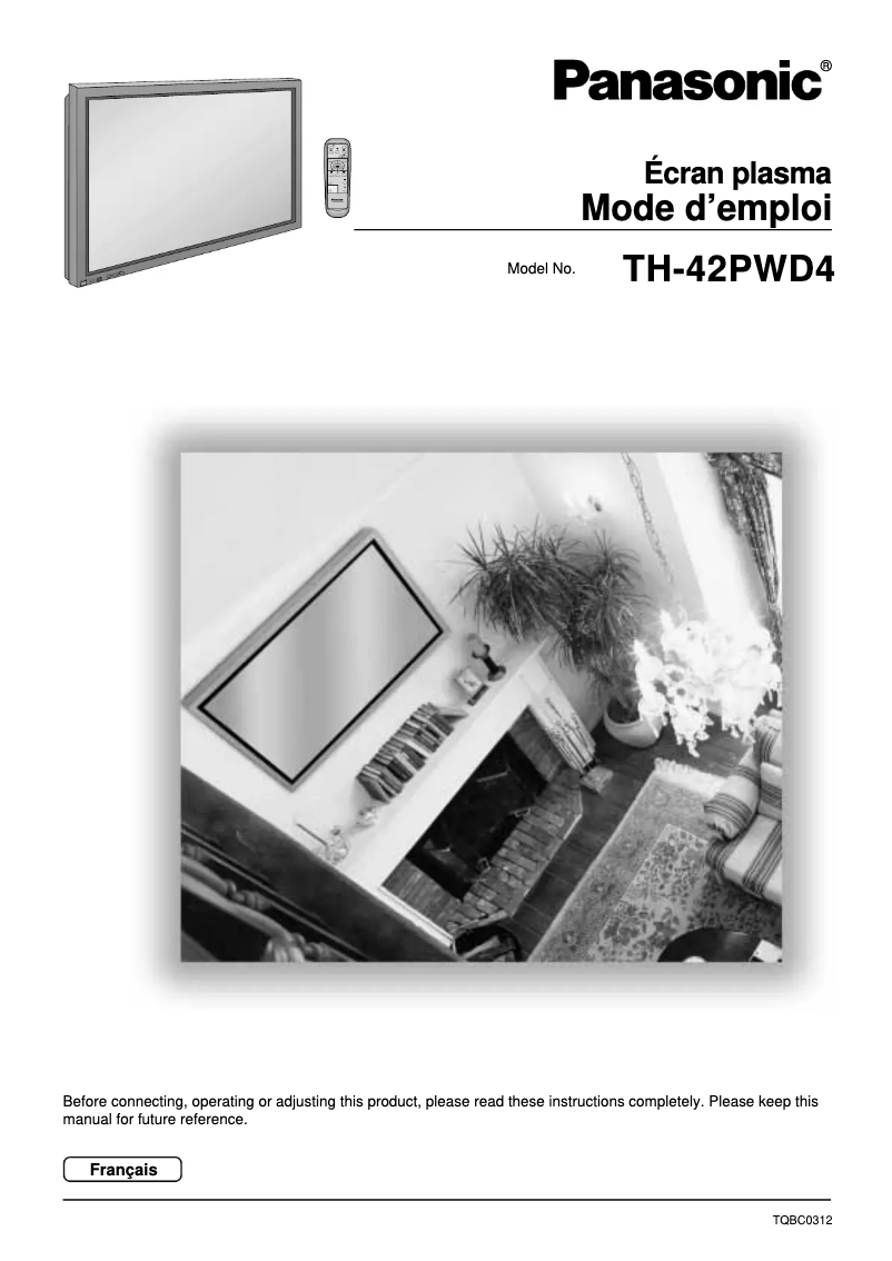 Image de la première page du manuel de l'appareil TH-42PWD4EX