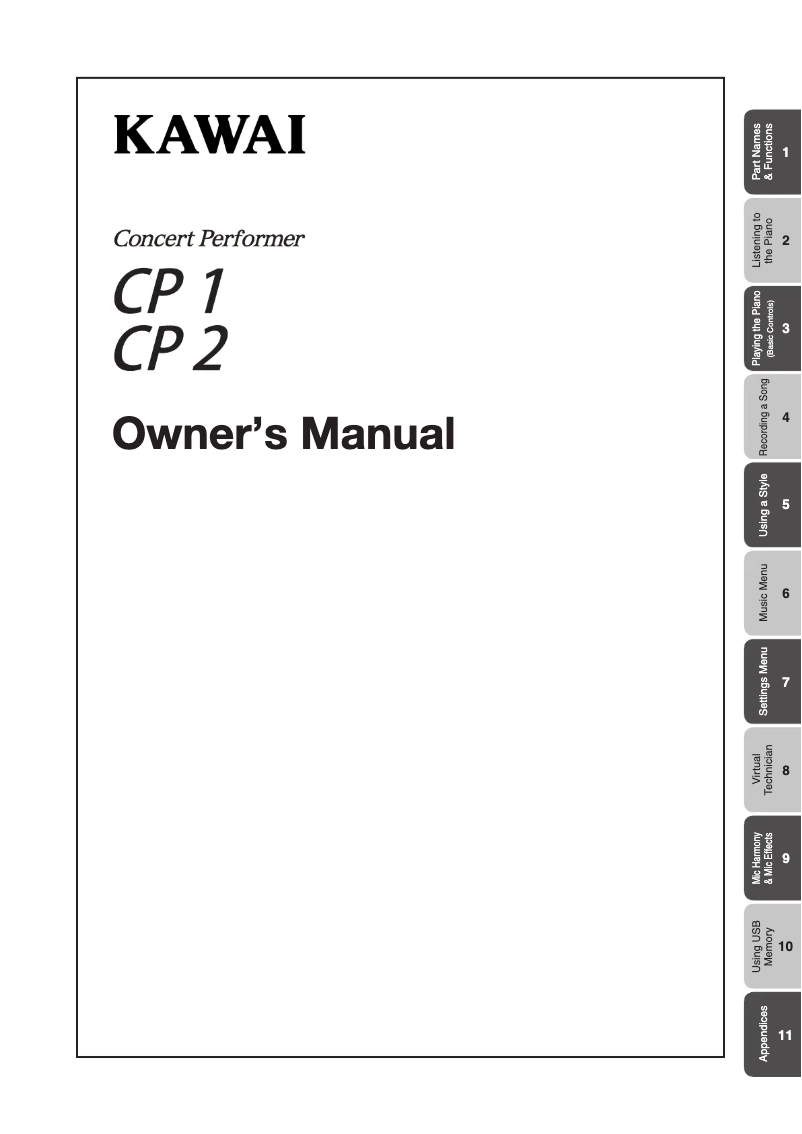 Página 1 del manual Manual de usuario Kawai Concert Performer CP1