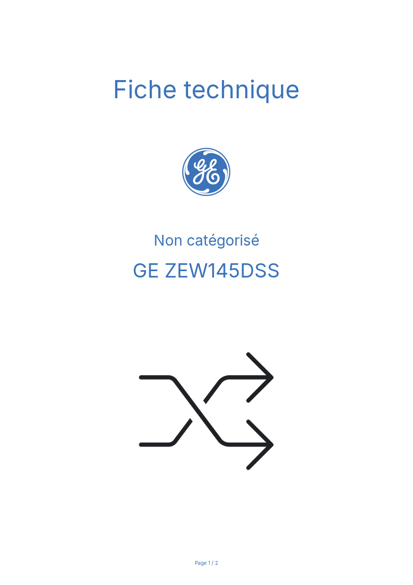 Image de la première page du manuel de l'appareil ZEW145DSS