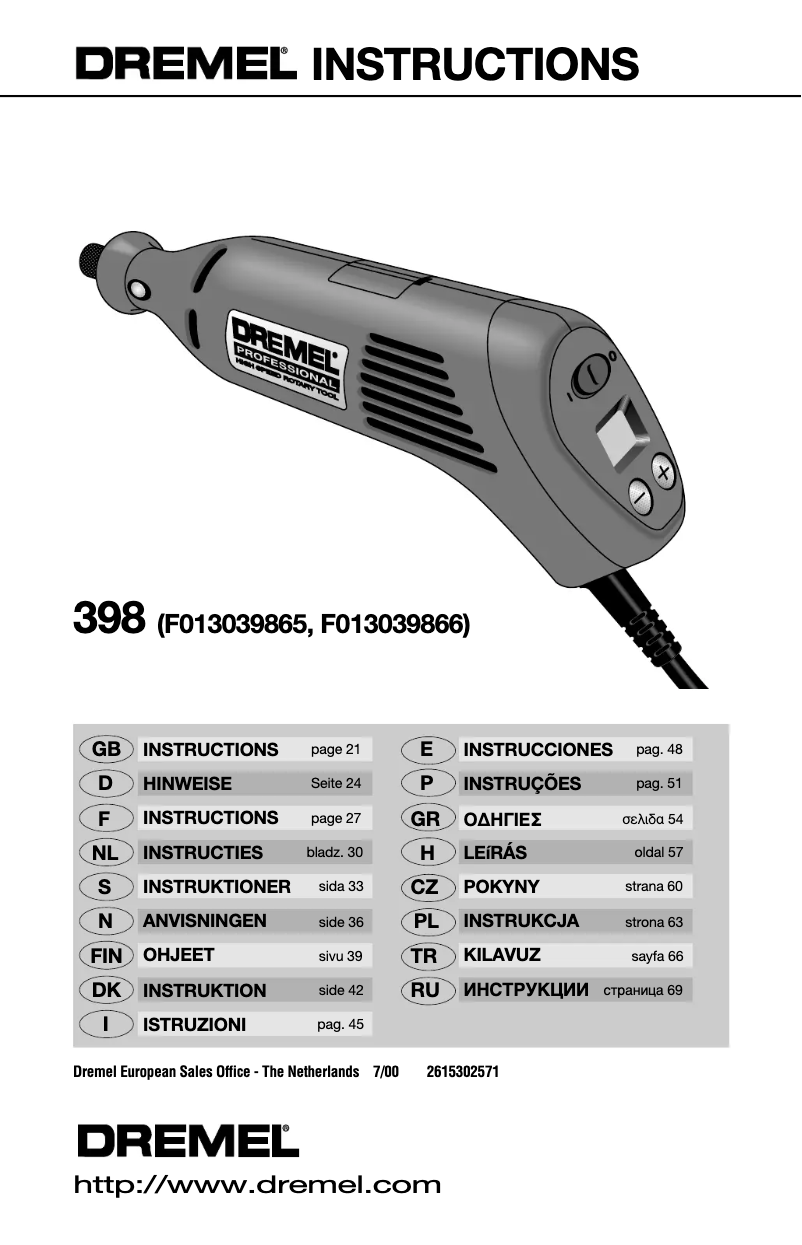 Image de la première page du manuel de l'appareil Professional 392