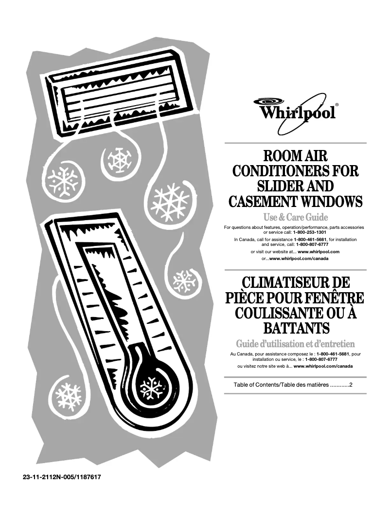 Page 1 de la notice Manuel utilisateur Whirlpool ACS082PP