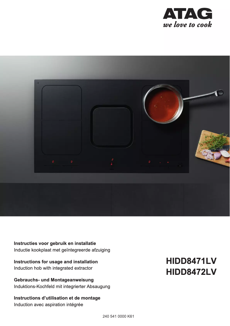 Page n°1 - Manuel utilisateur Atag HIDD8472LV