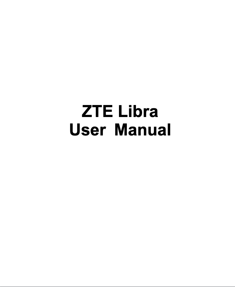 Page n°1 - Manuel utilisateur ZTE Libra