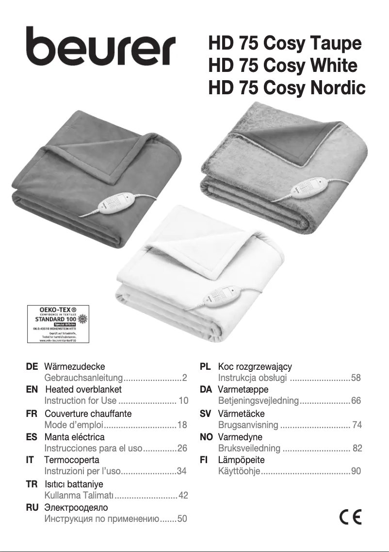 Page n°1 - Manuel utilisateur Beurer HD 75 Nordic