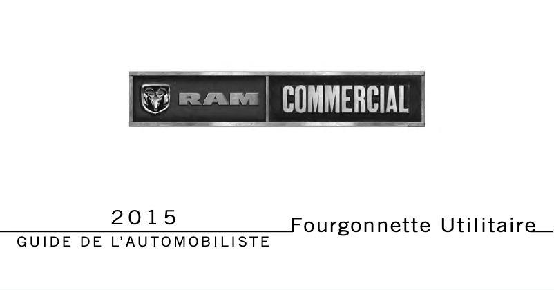 Page 1 de la notice Manuel utilisateur RAM Cargo Van (2015)
