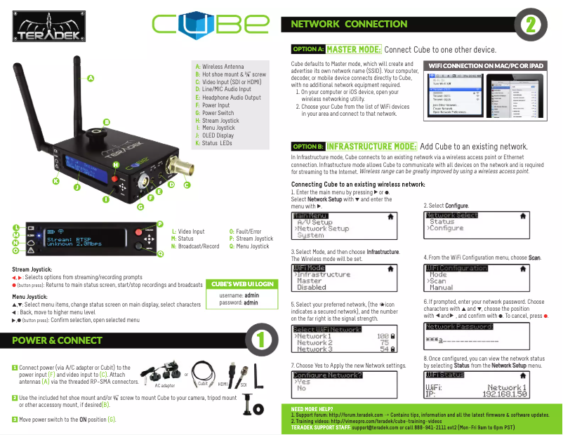 Page n°1 - Manuel utilisateur Teradek Cube Series