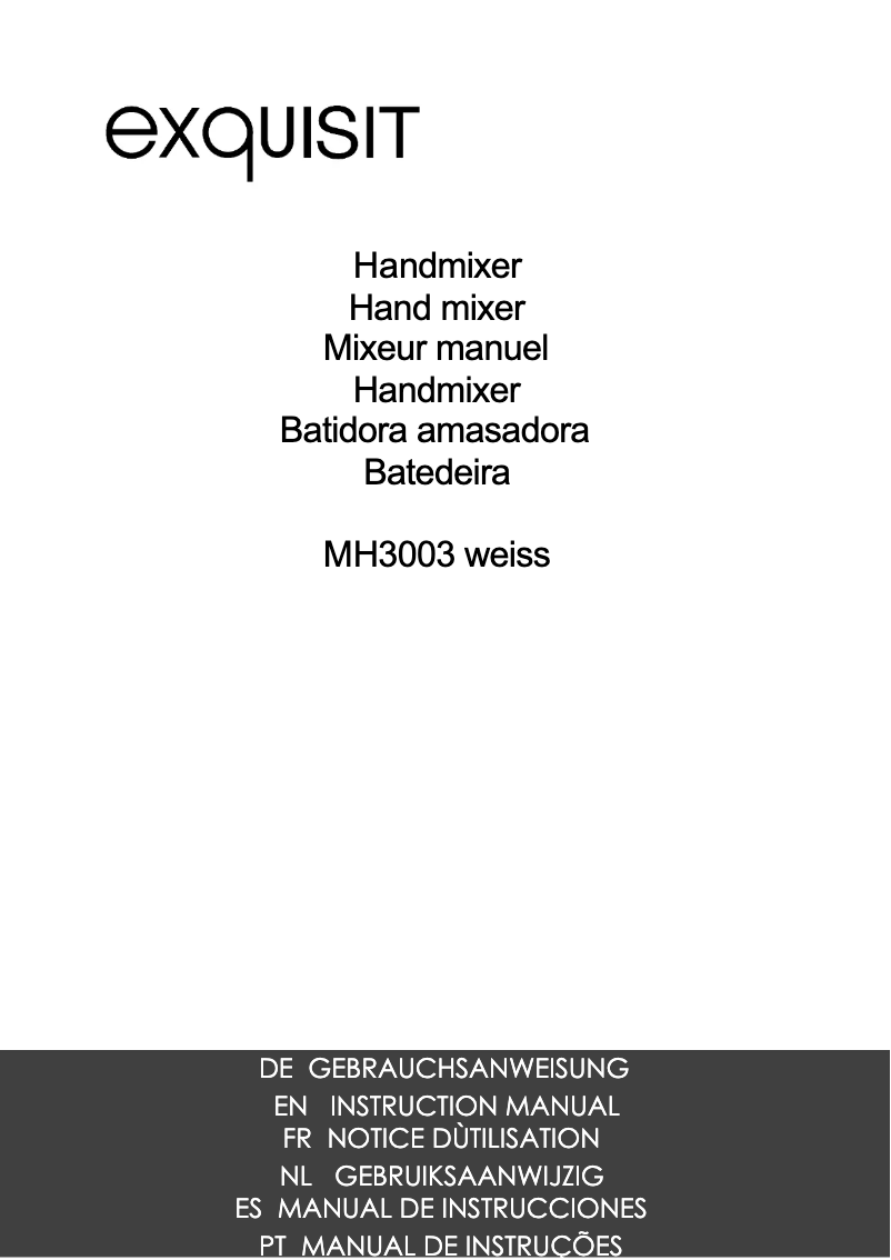 Page 1 de la notice Manuel utilisateur Exquisit MH 3003 we