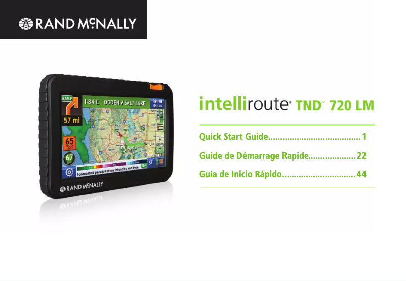 Image de la première page du manuel de l'appareil IntelliRoute TND 720