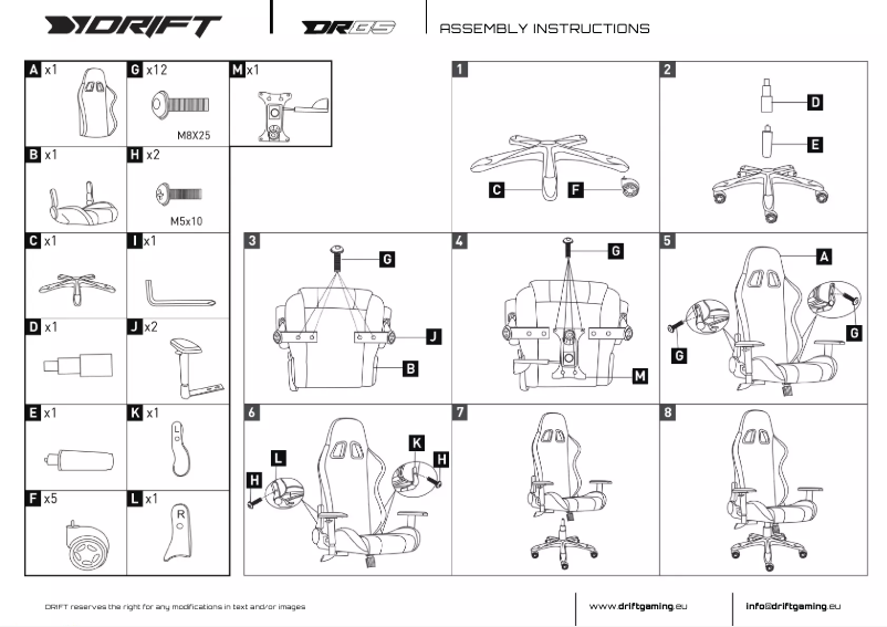 Page n°1 - Manuel utilisateur Drift DR85