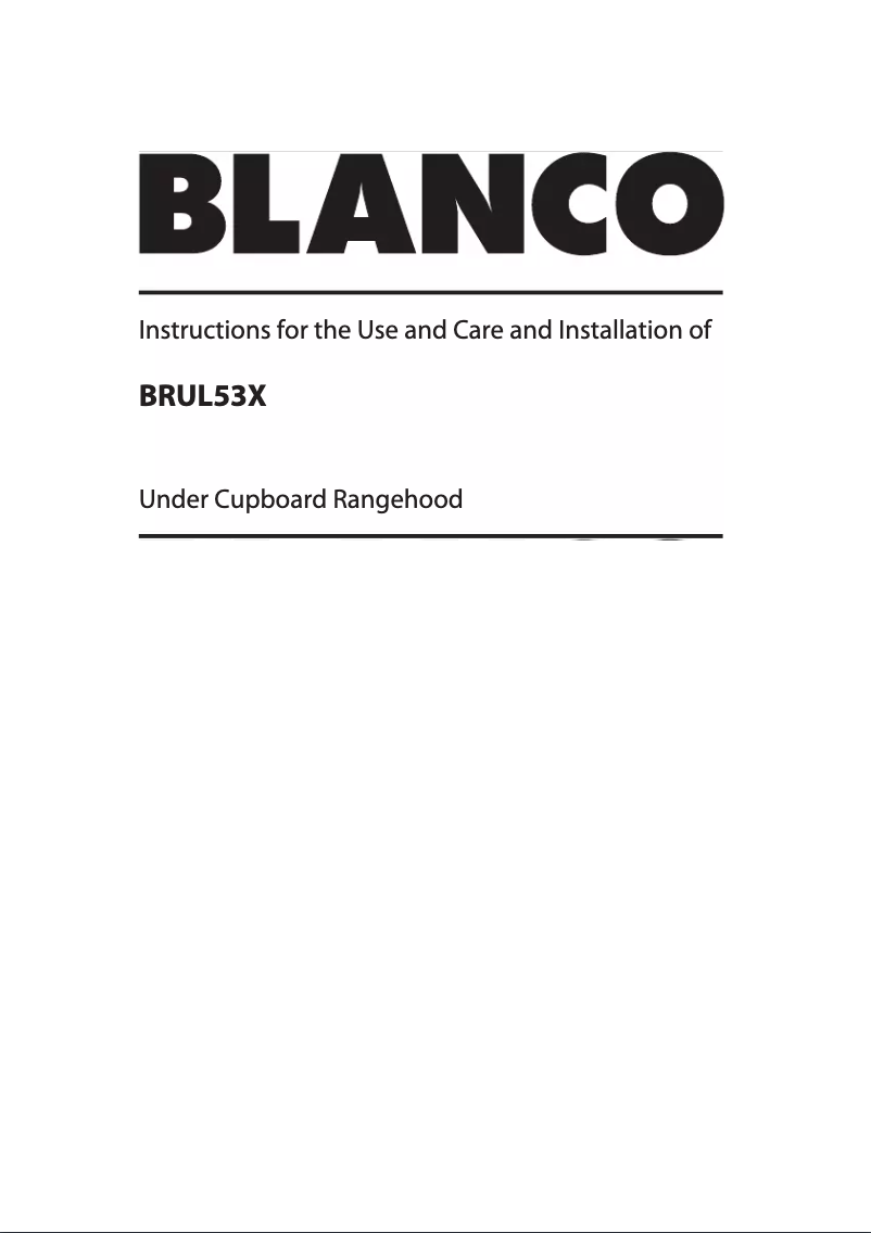 Page 1 de la notice Manuel utilisateur BLANCO BRUL53X
