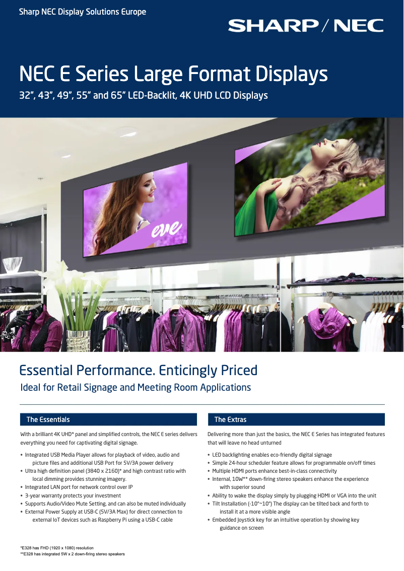 Página 1 del manual Folleto NEC MultiSync E658