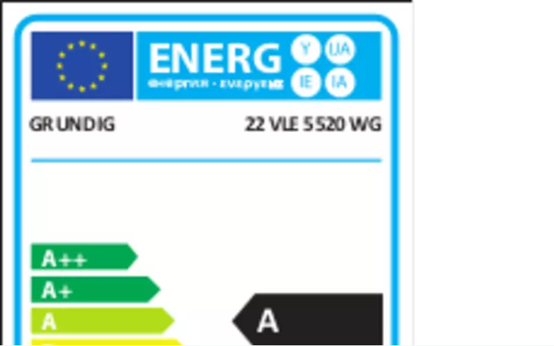 Page 1 de la notice Label énergétique Grundig 22 VLE 5520 WG