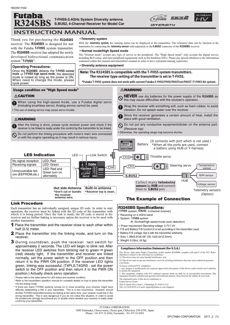 Página 1 del manual Manual de usuario Futaba R324SBS