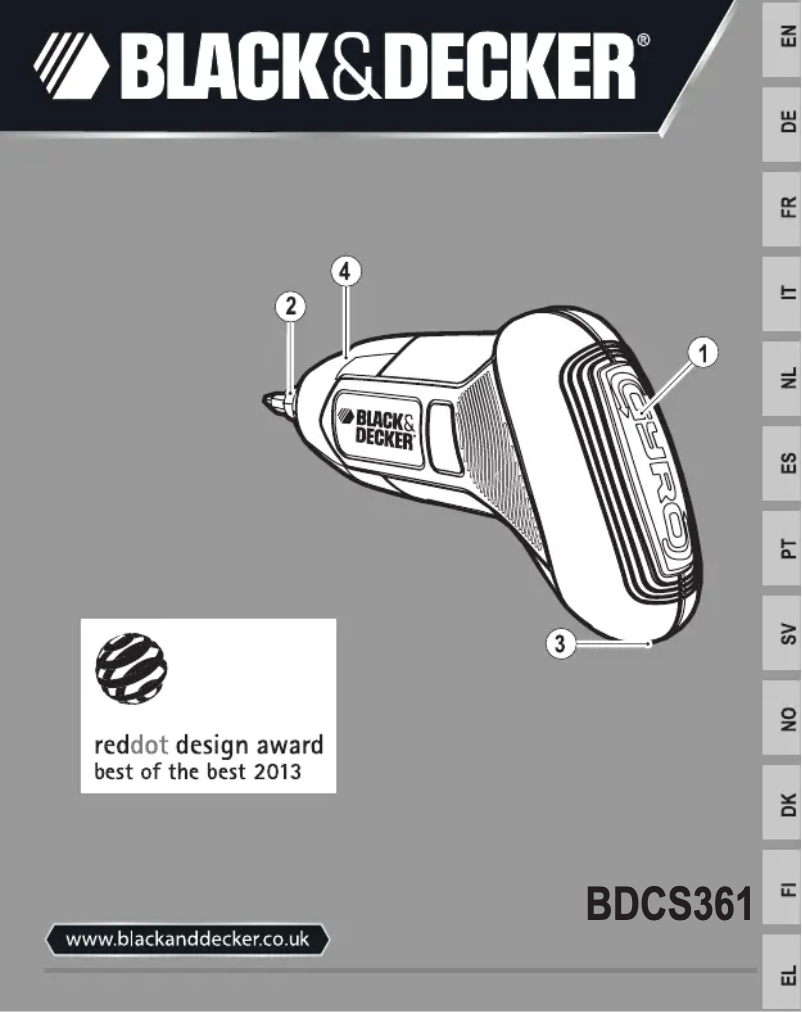 Page 1 de la notice Manuel utilisateur Black & Decker BDCS361