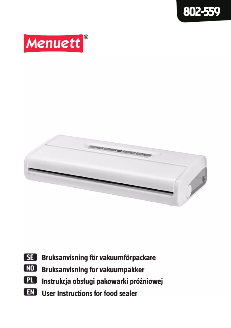 Página 1 del manual Manual de usuario Menuett 802-559