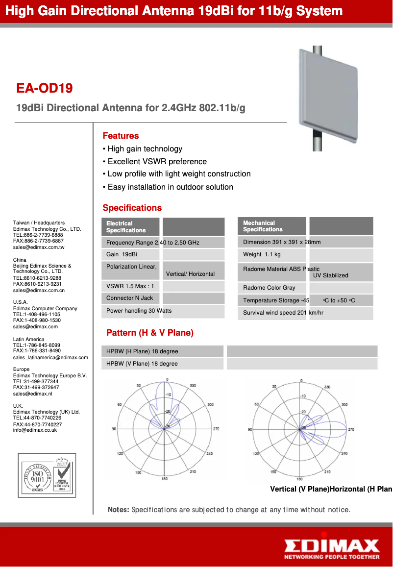 Image de la première page du manuel de l'appareil EA-OD19