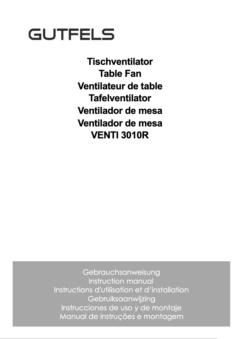 Image de la première page du manuel de l'appareil VENTI 3010 R