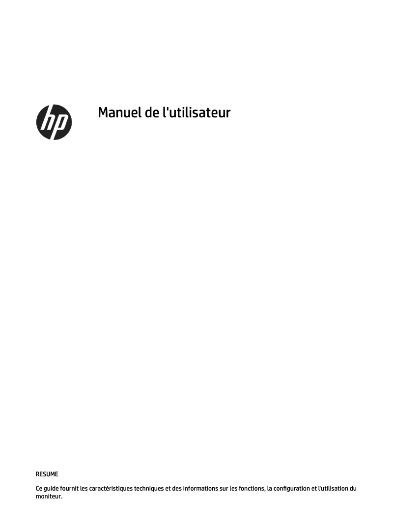 Page 1 de la notice Manuel utilisateur HP M27h