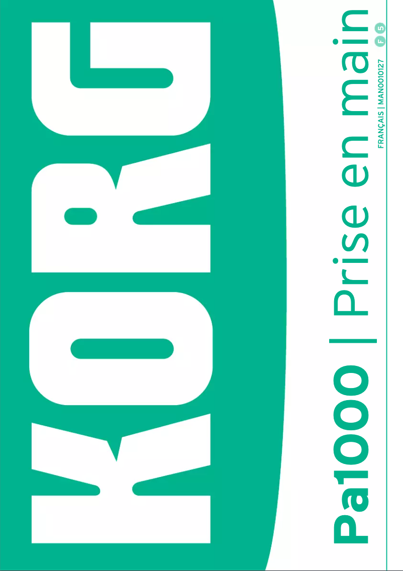 Page n°1 - Manuel utilisateur Korg PA-1000