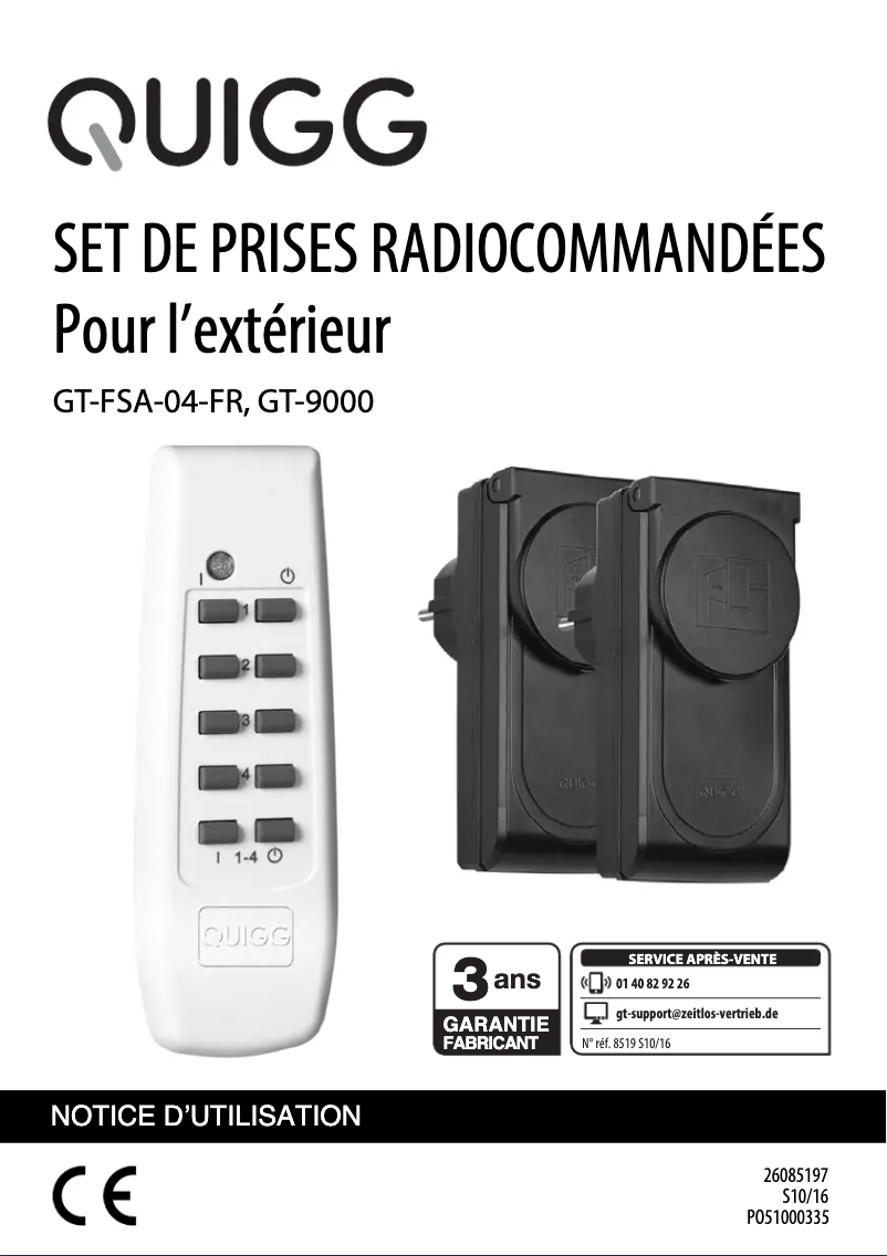 Página 1 del manual Manual de usuario Quigg GT-FSA-04