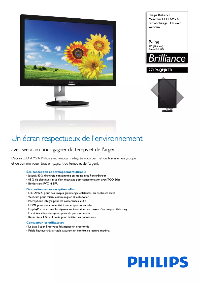 Image de la première page du manuel de l'appareil Brilliance 271P4QPJKEB