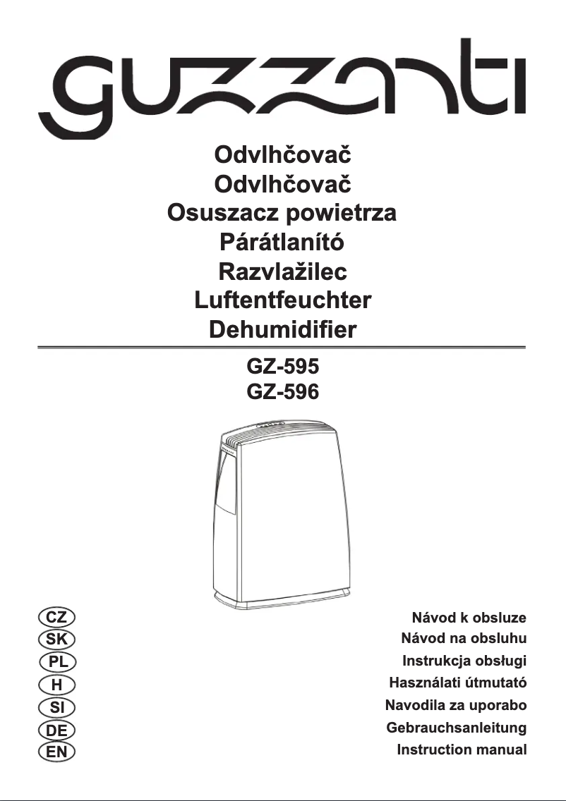 Page 1 de la notice Manuel utilisateur Guzzanti GZ 595