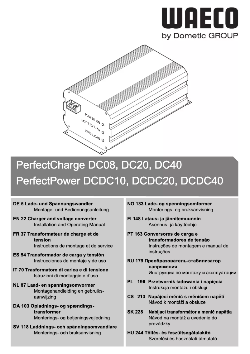 Page n°1 - Manuel utilisateur Waeco PerfectPower DCDC10