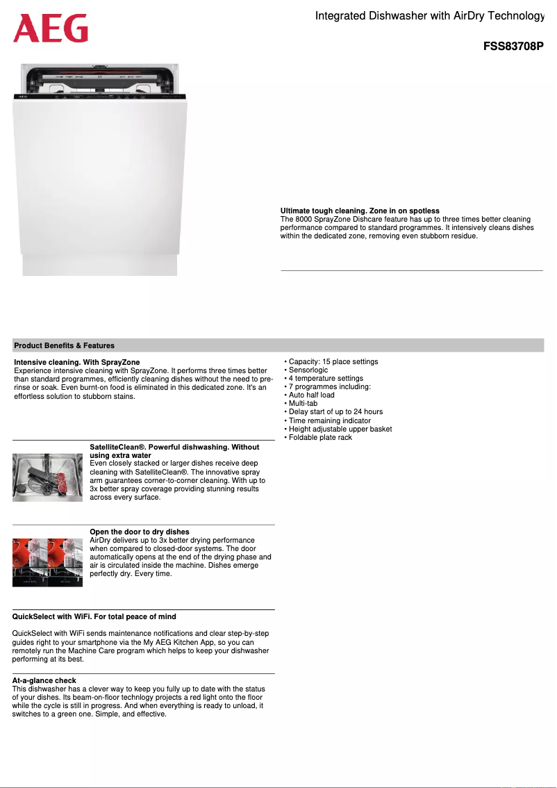 Página 1 del manual Ficha técnica AEG FSS83708P