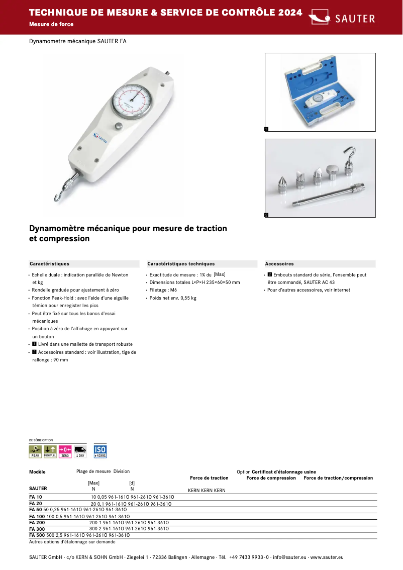 Page 1 de la notice Brochure Sauter FA 500