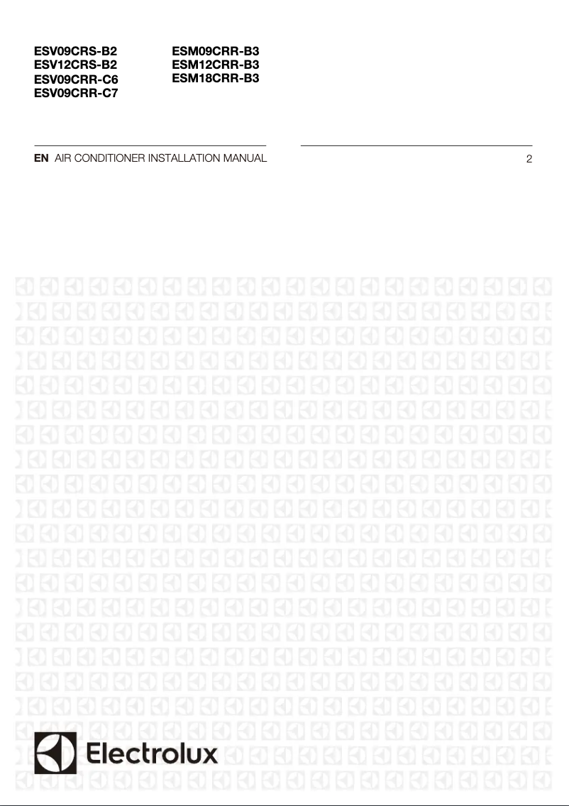 Page n°1 - Guide d'installation Electrolux ESM18CRR-B3