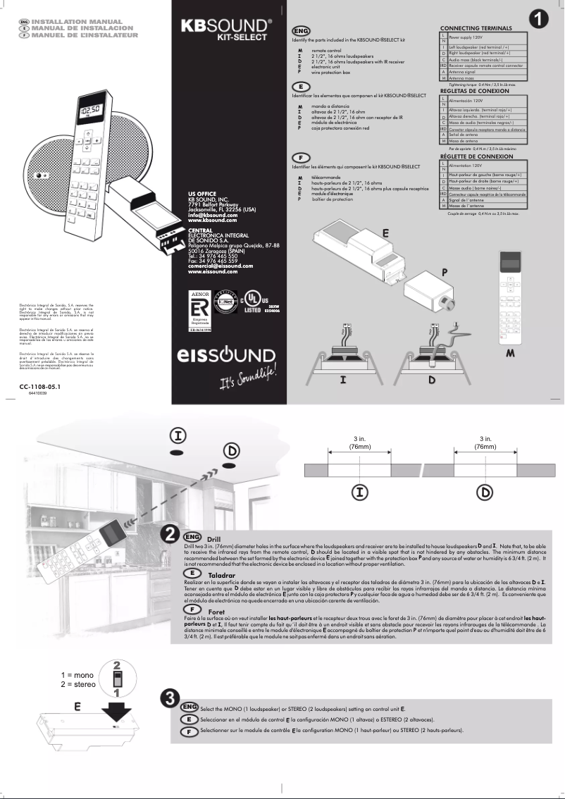 Page n°1 - Manuel utilisateur Eissound KBSound iSelect 5