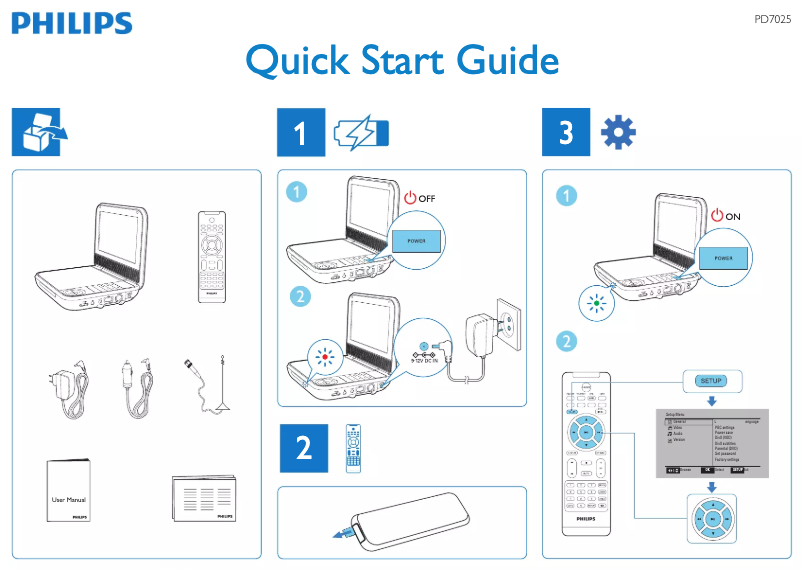 Page 1 de la notice Manuel utilisateur Philips PD7025