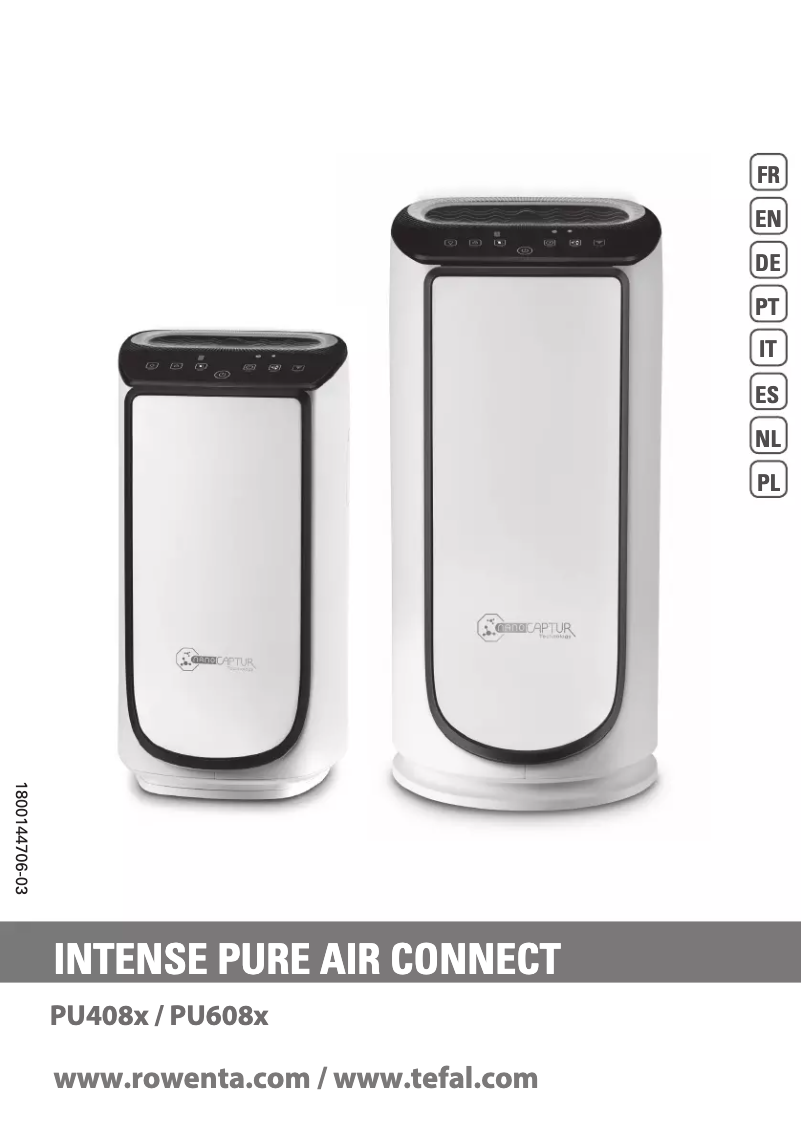 Page 1 de la notice Manuel utilisateur Rowenta Intense Pure Air Connect PU6080