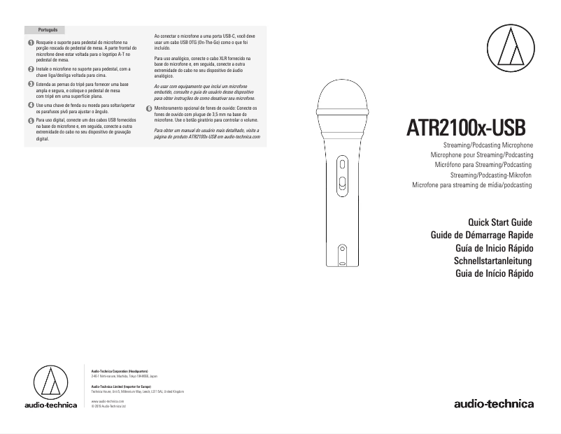 Page n°1 - Manuel utilisateur Audio-Technica ATR2100x-USB