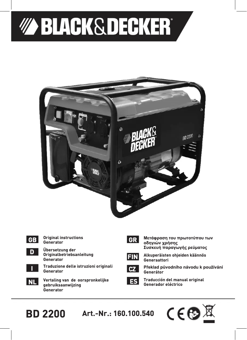 Page n°1 - Manuel utilisateur Black & Decker BD 2200