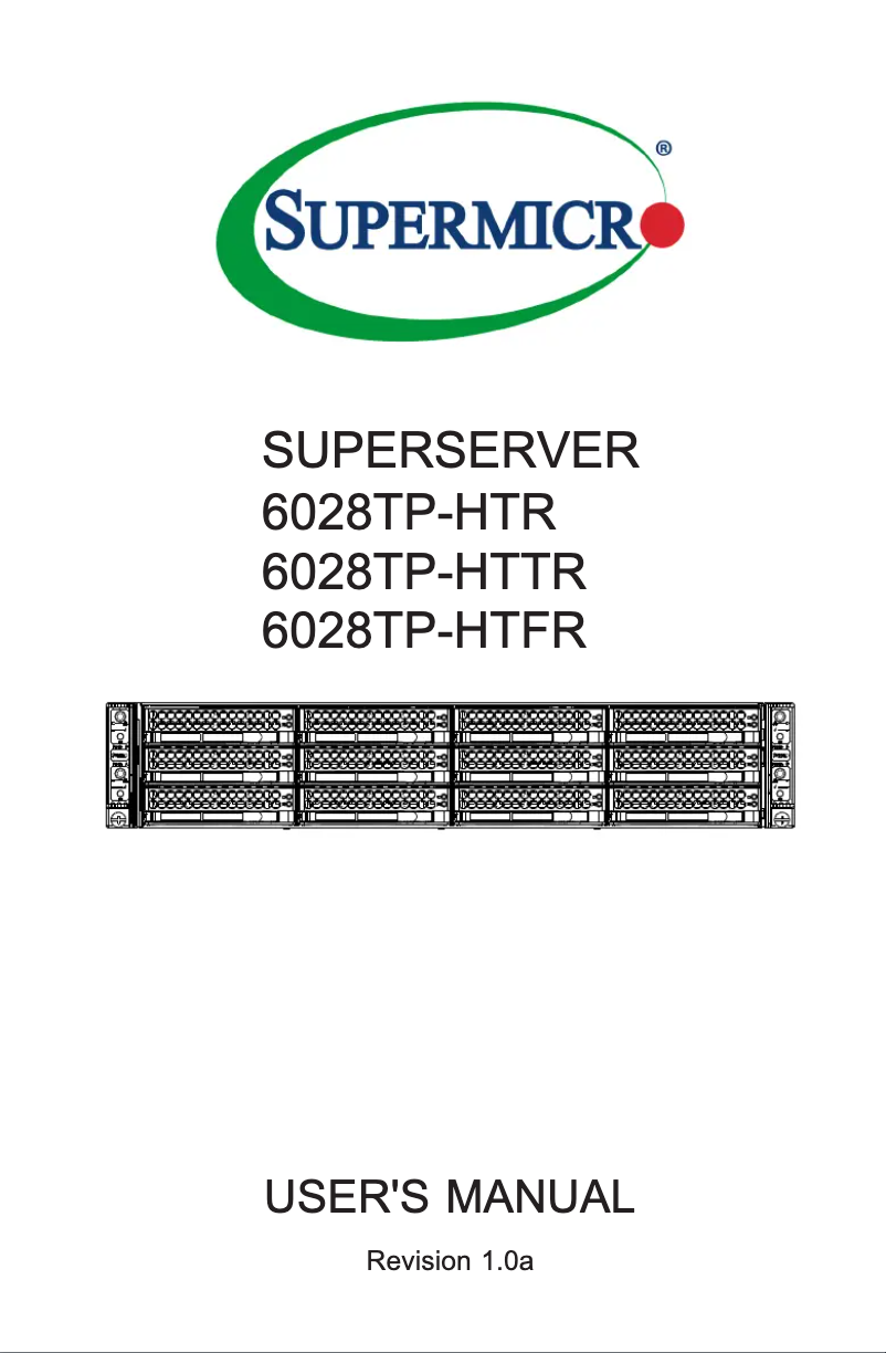 Page 1 de la notice Manuel utilisateur Supermicro SuperServer 6028TP-HTTR