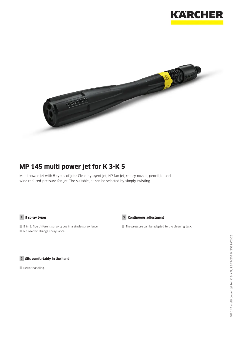 Page n°1 - Manuel utilisateur Kärcher MP 145