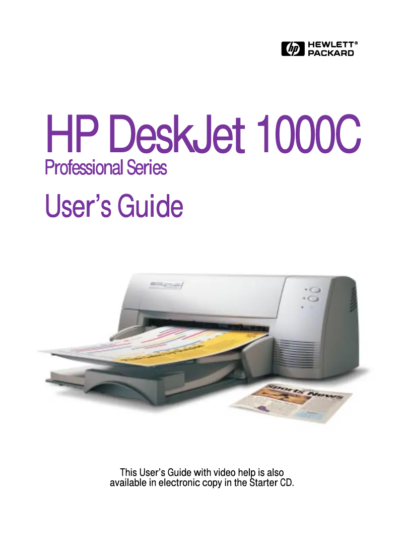 Image de la première page du manuel de l'appareil DeskJet 1000C