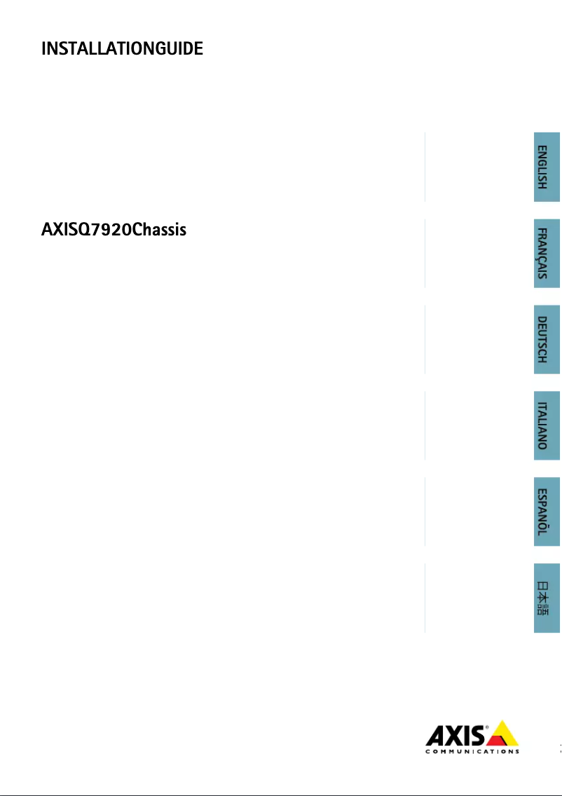 Page n°1 - Manuel utilisateur Axis Q7920
