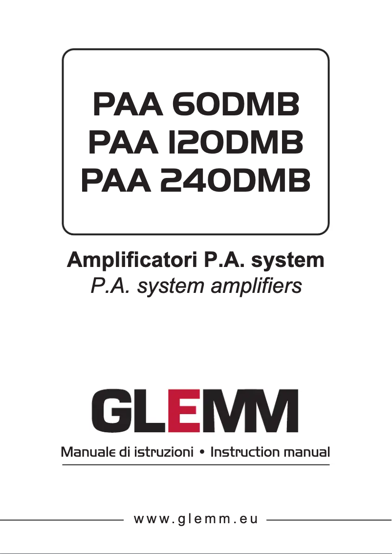 Page 1 de la notice Manuel utilisateur Glemm PAA 120DMB