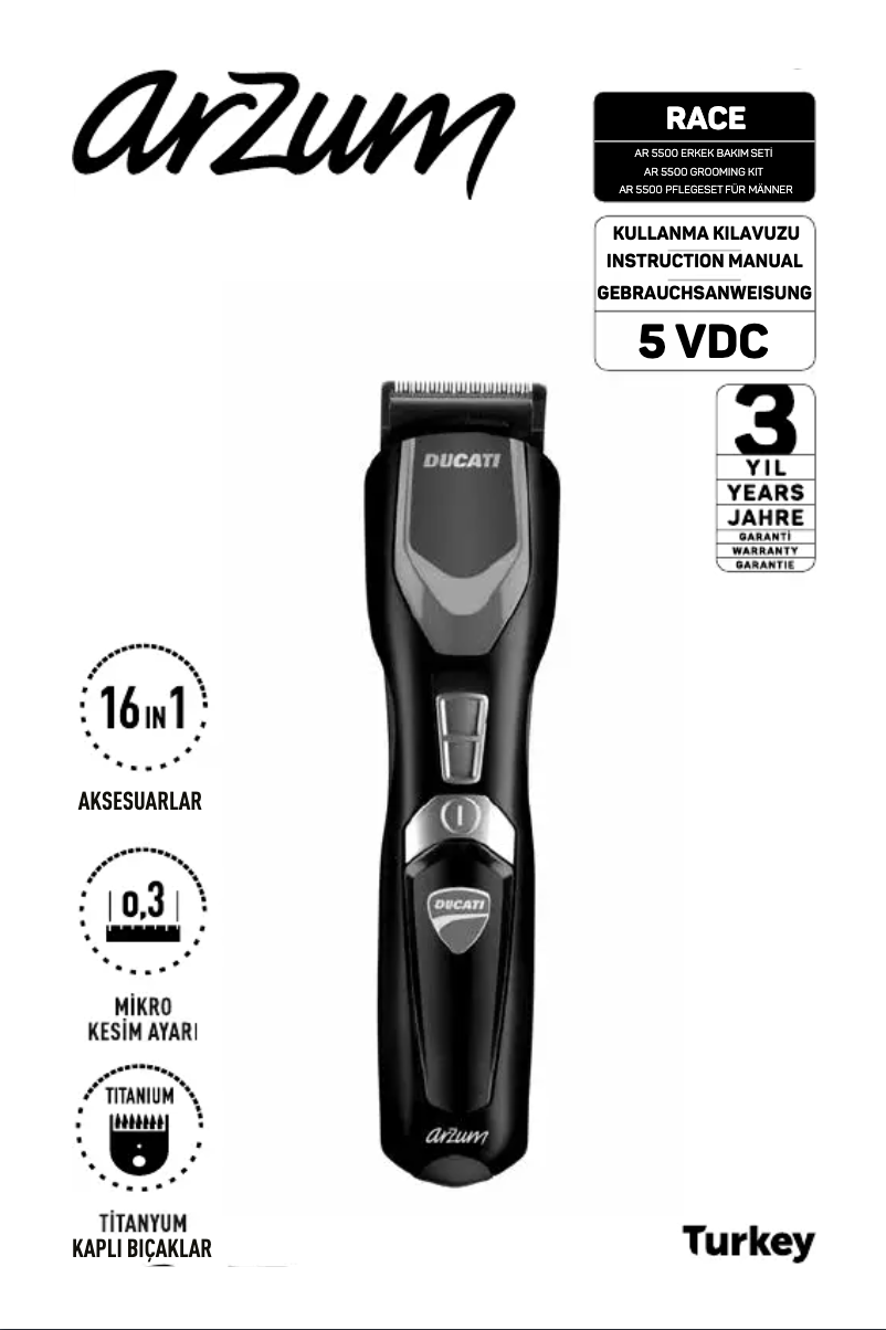 Page 1 de la notice Manuel utilisateur Arzum AR5500