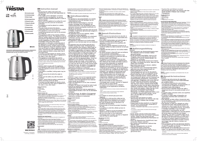 Image de la première page du manuel de l'appareil WK-3373